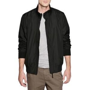 Everlane Men's Minimalist Zip Front Windbreaker Bomber Jacker Black Size Medium